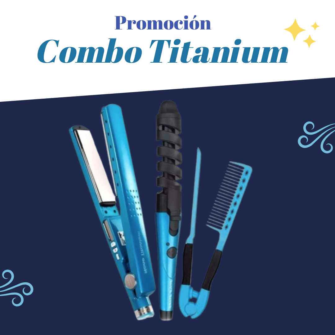 Combo Titanium® 💎 Alisado y Rizado de Alta Tecnología