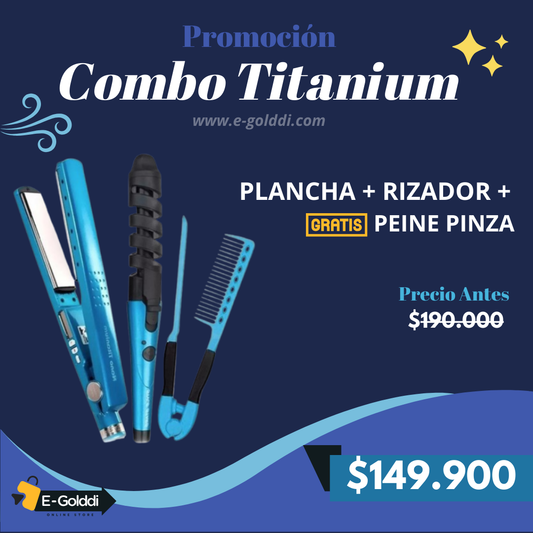 Combo Titanium® 💎 Alisado y Rizado de Alta Tecnología